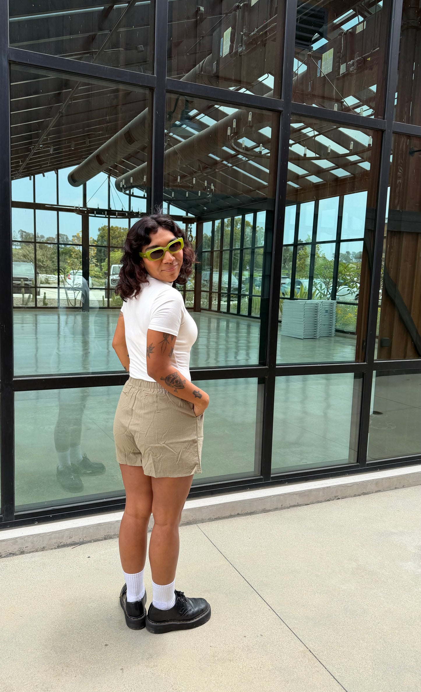Sierra Linen Shorts (Olive)