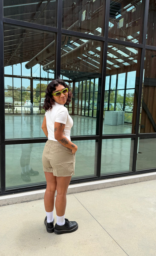 Sierra Linen Shorts (Olive)