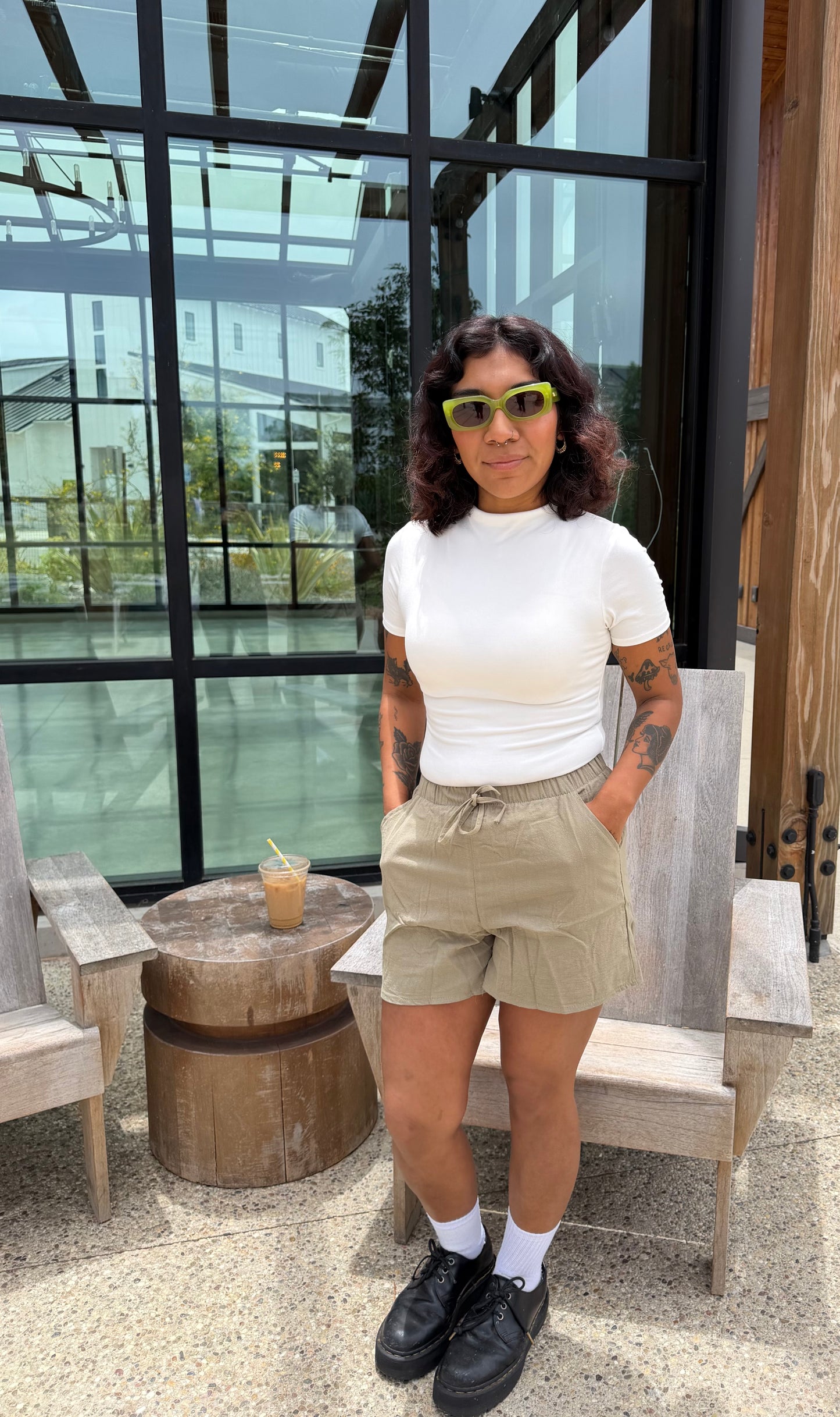 Sierra Linen Shorts (Olive)